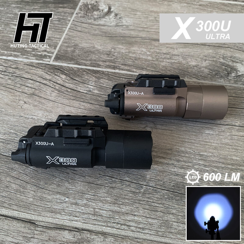 Torcia tattica Surefir X300U X300 X400 Pistol Scout Light 600LM Glock Picatinny Rail Outdoor Field Lighting arma da caccia