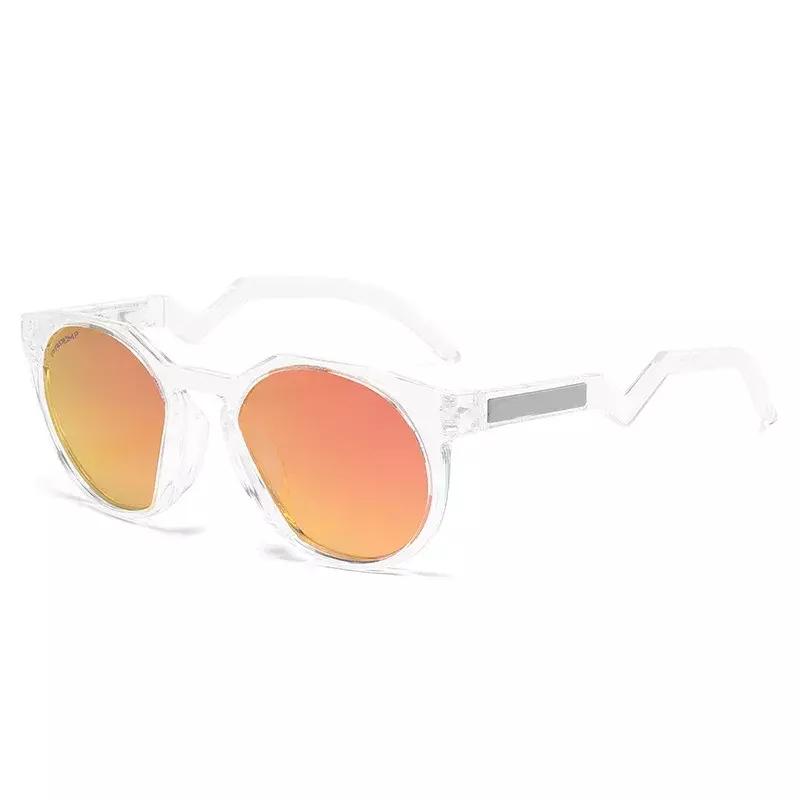 男性と女性のための丸い偏光サングラス,ブランドデザインの豪華なサングラス,シェード,UV 400