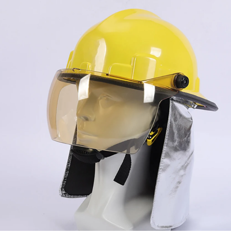 ABS Fire Newest Design CE Korean Style Safety Helmet for Fire Fighter Firefighter With Cape Mask Emergency Rescue Protective