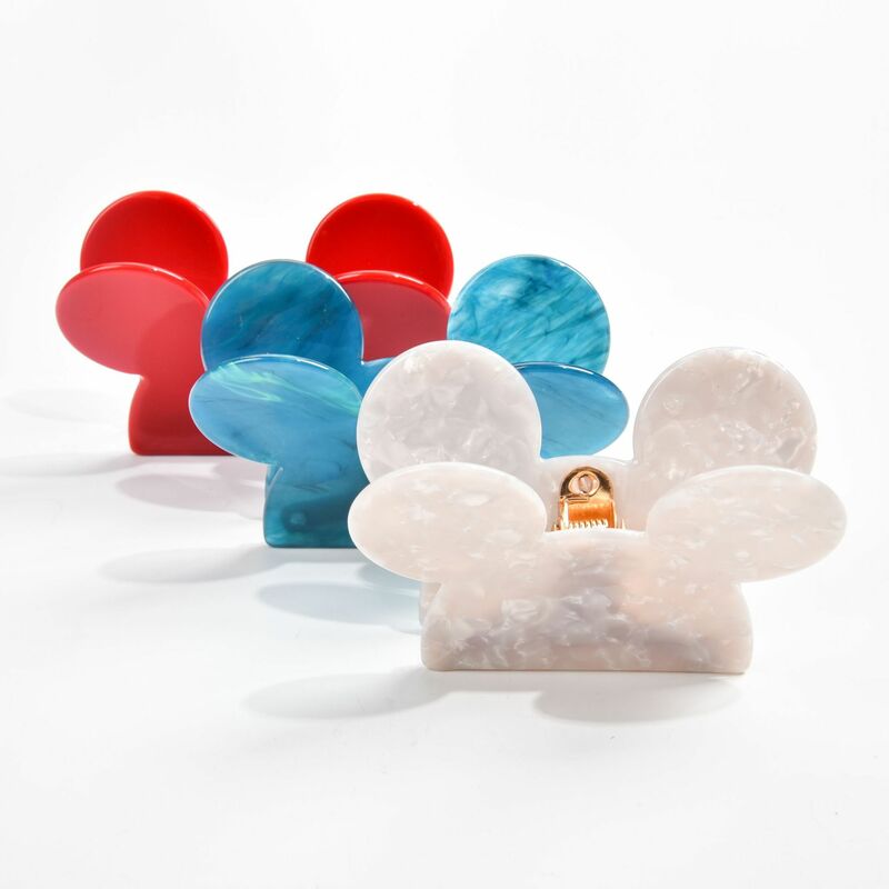 DuoShang-garra de acetato de cabeza de ratón de dibujos animados para mujeres y niñas, pinza de garra de Animal ecológica de lujo ligera, accesorios para el cabello