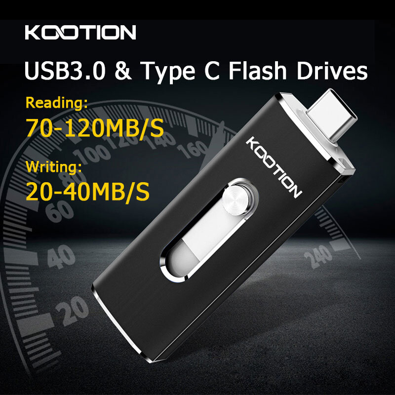 KOOTION- usb pendrive 128gb unidades flash usb tipo C U21, Pen Drive 3,0 OTG, 32GB, 64GB, 128GB, 256GB, llave de pulgar Dual, USB-A & Type-C usb memoria 3 0,Teléfono inteligente Android, tabletas, computadoras