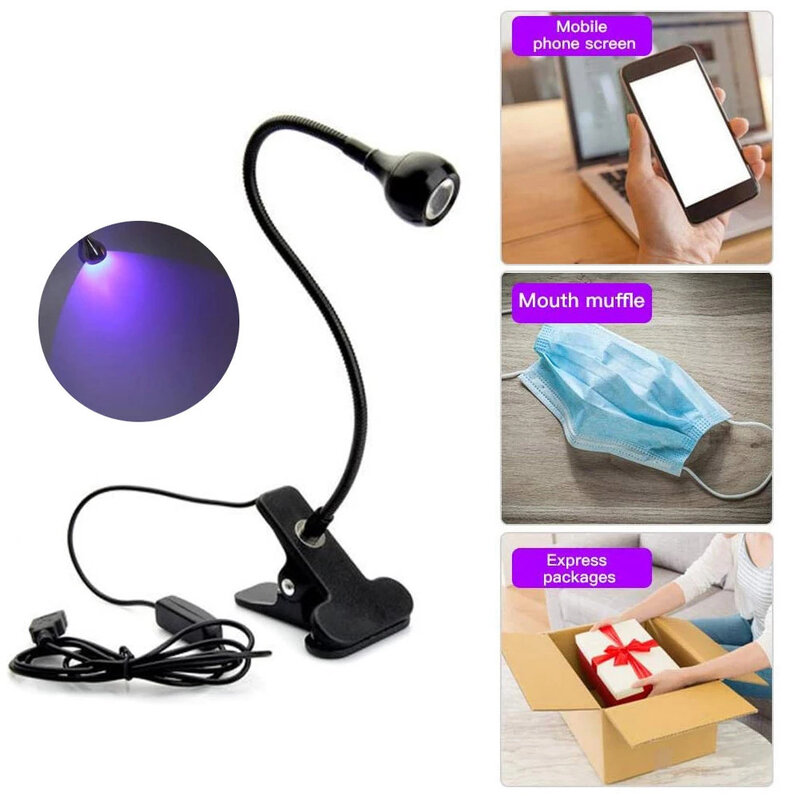 Led Ultraviolet Lights Lampe Uv Led Desk Lamp Mini Uv Gel Curing Light Nail Dryer for Diy Nail Art for Cash Medical Detector