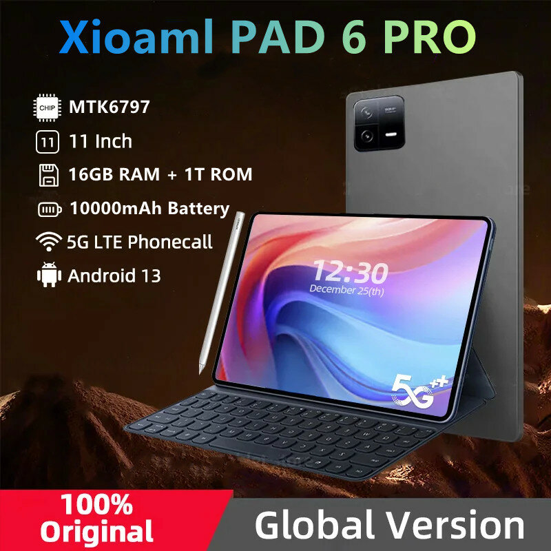 2024 globale Version Original Pad 6 Pro Tablet 11 Zoll HD 4k Android 13 16GB 1t 10000mah 5g Dual-Sim-Telefonanruf WiFi mi Tablet PC