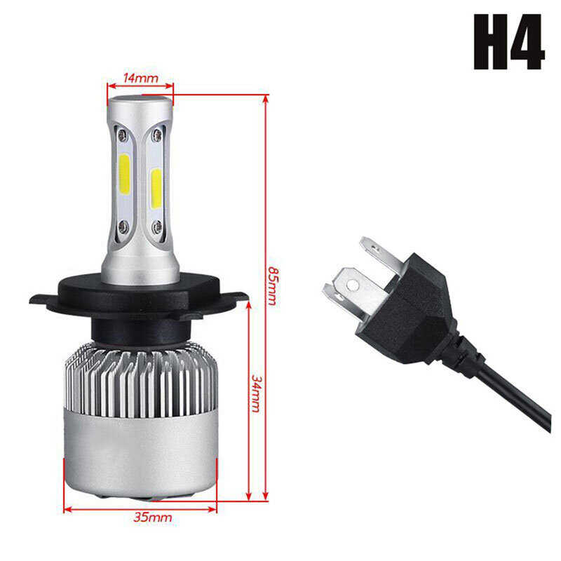 2 Pcs H4 H7 H11 Led Car Headlight Bulb Ip68 Waterproof 12V High Light 6000K Headlight Car Accessories for Car Suv Rv
