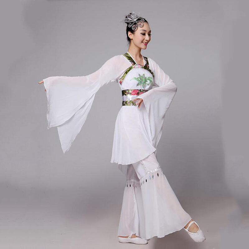 Классическая одежда для акне с водными рукавами, традиционный костюм Янко в китайском стиле, танцевальный костюм ханьфу, наряд для народных фанатов