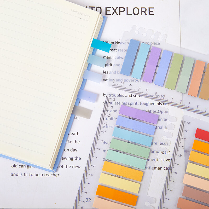 Morandi-Sticky Notes Tabs, Marcadores de Página, Memo Pad, Adesivos, Bloco de notas, Animação do livro, Escritório, Escola, Bonito, 200 Folhas