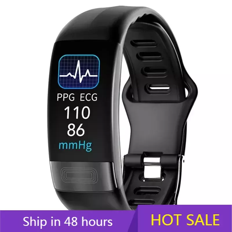 Esporte impermeável Smartwatch para homens e mulheres, pulseira de saúde, rastreador de fitness, calorias, pressão arterial, ECG, PPG
