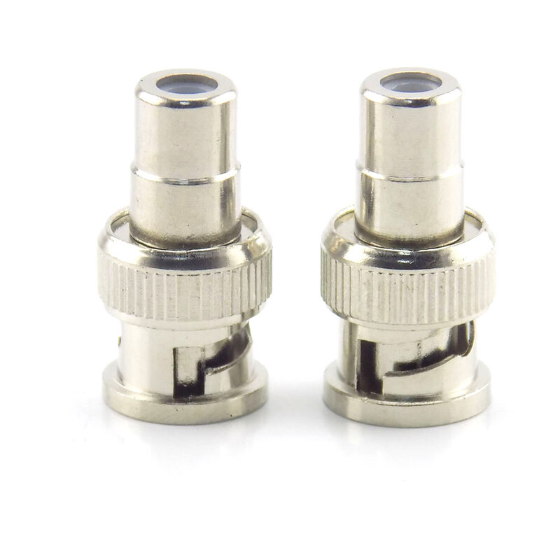 2pcs BNC male end to RCA Female Plug COAX Adapter Connector Adapter F/M Couple for Security System Video CCTV Camera
