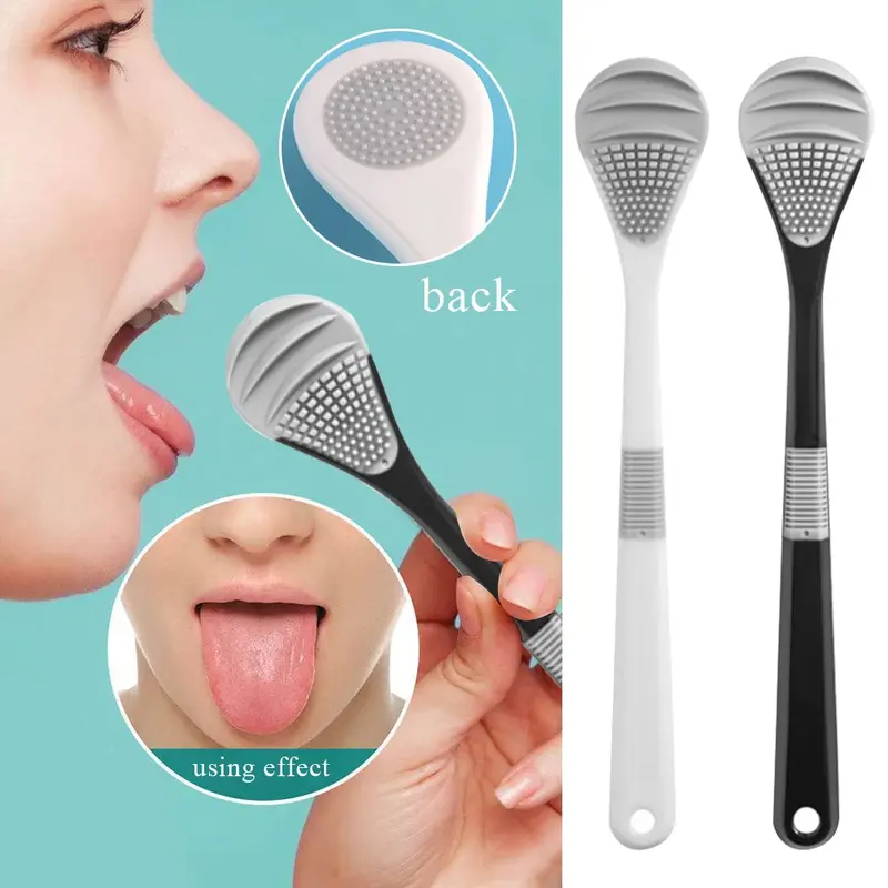 Silicone Tongue Cleaner Brush, Tongue Scraper, Food Grade, Higiene Oral, Ferramenta de Limpeza, Hálito Fresco, Boca, Fresco
