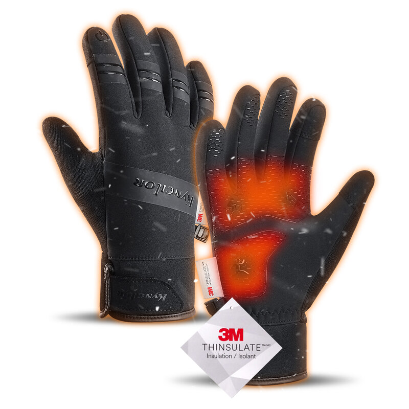 Luvas 3M-Thermal Touchscreen para homens e mulheres, grossas, impermeáveis, ciclismo, esqui, corrida, esportes ao ar livre, inverno