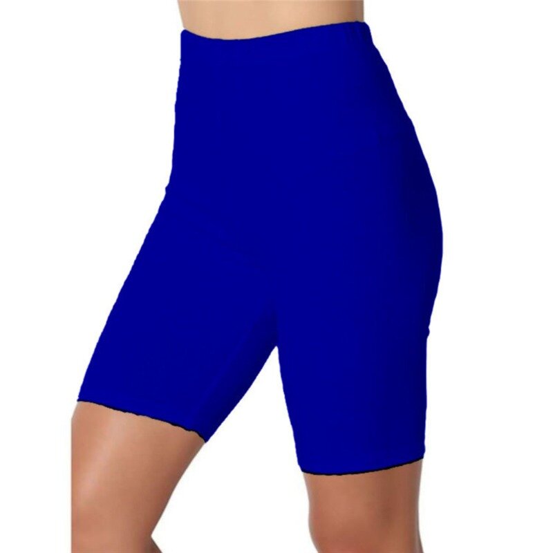 Pantalones cortos finos para mujer, Shorts informales de cintura alta, a la moda, color negro, para ciclismo, Yoga y Fitness