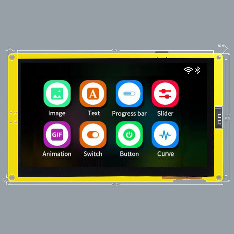 ESP32-S3-pantalla inteligente HMI 8M PSRAM 16M Flash Arduino LVGL WIFI y Bluetooth 7 "800x480, módulo TFT LCD RGB de 7,0 pulgadas