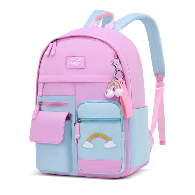 Menina mochilas náilon bookbag elementar bonito sacos de escola dos desenhos animados anti-roubo daypack para crianças