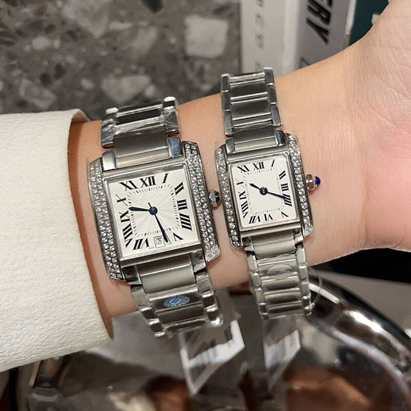 Relógio feminino incrustado de diamantes, bracelete de aço metálico, relógio de quartzo feminino, ins moda, design de luxo, novo, 2022