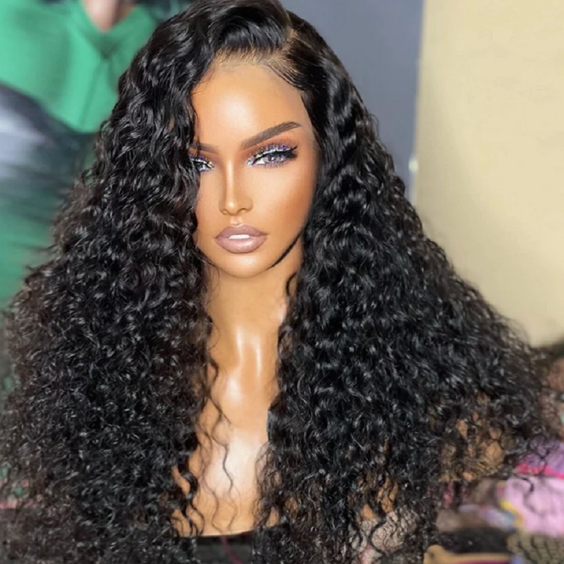 Black Glueless 180Density 26“ Long Soft Natural Kinky Curly Lace Front Wig For Women BabyHair Preplucked Heat Resistant Daily