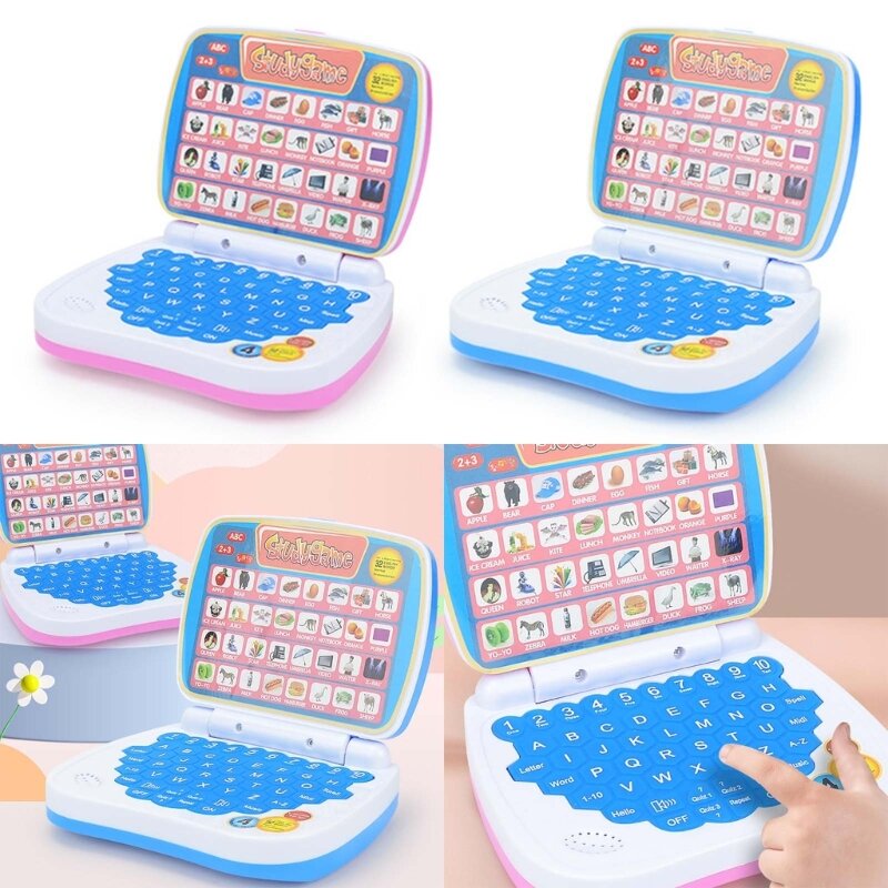 Apprendimento piccolo computer portatile per bambini, ragazzi e ragazze, computer per alfabeto, numeri, parole, musica