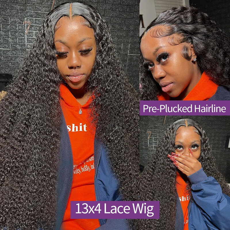 Wiggogo-Peluca de cabello humano rizado con encaje Frontal, postizo de 30 y 40 pulgadas, 13x4, Hd, 13x6, 5x5, cierre
