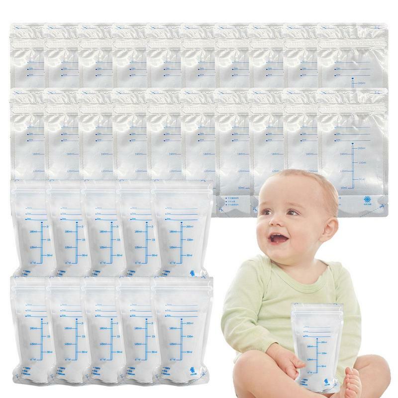 30 szt. Torebka do przechowywania mleka matki wielokrotnego użytku pojemnik na mleko z zamrażarka do przechowywania dla niemowląt bezpieczne torebki na mleko matki