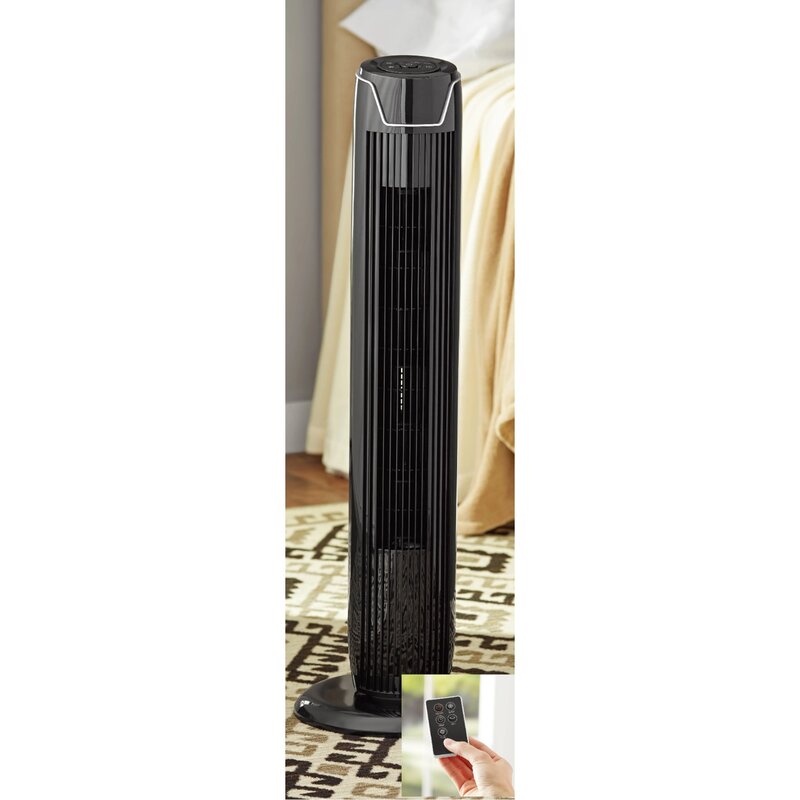 3 단 진동 타워 선풍기, 모델 # FZ10-19JR, 블랙, 36 인치
