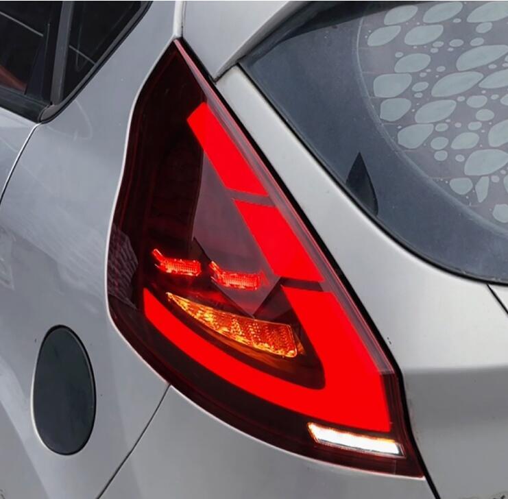 Fiesta lampu belakang LED untuk Ford 2009-2015, Aksesori otomatis rem sinyal belok mundur rakitan lampu ekor belakang