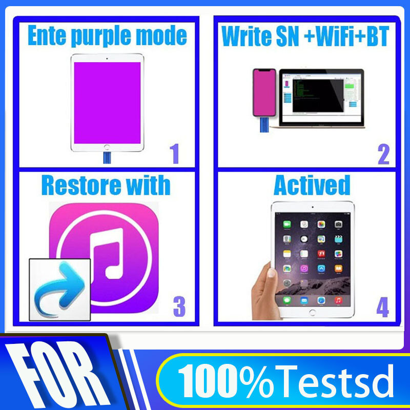 Magia SN WiFi BT Número de série para iPad, iPad 2, 3, 4, Ar, Air Pro, Pro2, Mini 1, 2, 3, A5, A6, A7, A8, Versão, reparação