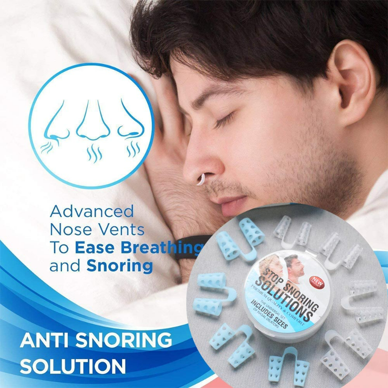 Anti Ronco Apnéia Nariz Clipe, Anti-Ronco Respirar Aid Dispositivo, equipamento para dormir, parar de ronco Sleep Aid, 4Pcs