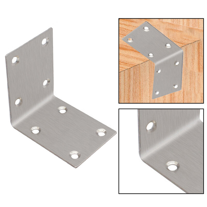 Soportes de esquina de ángulo de madera de 8 agujeros, placa de reparación de muebles planos, piezas de accesorios de reparación de muebles para el hogar