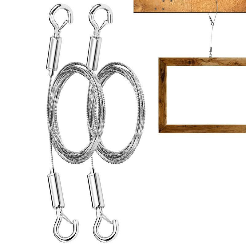 Corde métallique réglable en acier inoxydable pour la décoration de la maison, crochets pour le salon et la chambre à coucher