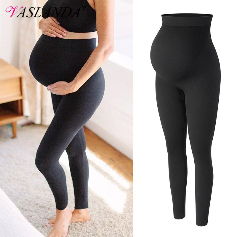 Leggings premaman vita alta supporto pancia Leggins per donne incinte gravidanza pantaloni Skinny modellanti corpo pantaloni Postpartum