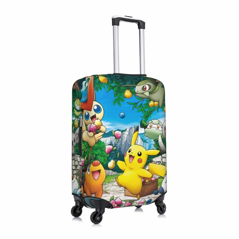 Забавный защитный чехол для багажа Покемон Пикачу на заказ эластичные Чехлы для чемоданов для путешествий