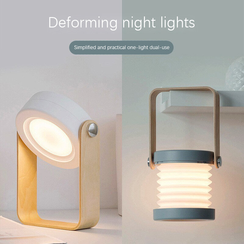 Nachtlampje Creatief Nieuw Led Lantaarn Licht Opvouwbare Oogbescherming Tafellamp Usb Nieuwe Unieke Home Gift Sfeer Licht