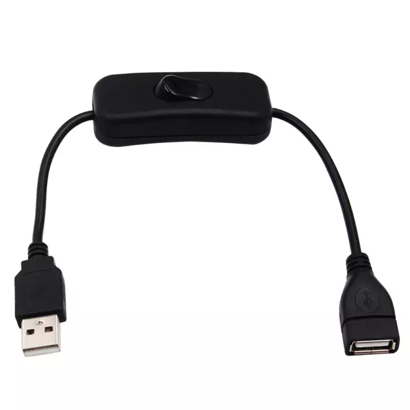 Câble USB avec rallonge mâle vers femelle marche/arrêt pour ventilateur de lampe, câble d'alimentation, adaptateur T Vets, 28cm, durable, salle de bain
