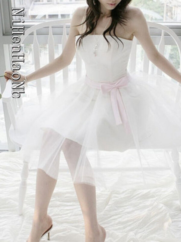 Robe de mariée courte blanche avec lacets au dos, nouvelle collection printemps, robe de bal