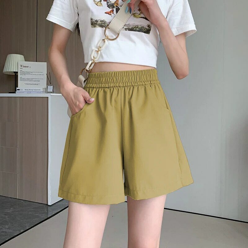 Женские короткие эластичные шорты, 4 цвета, 5 дюймов