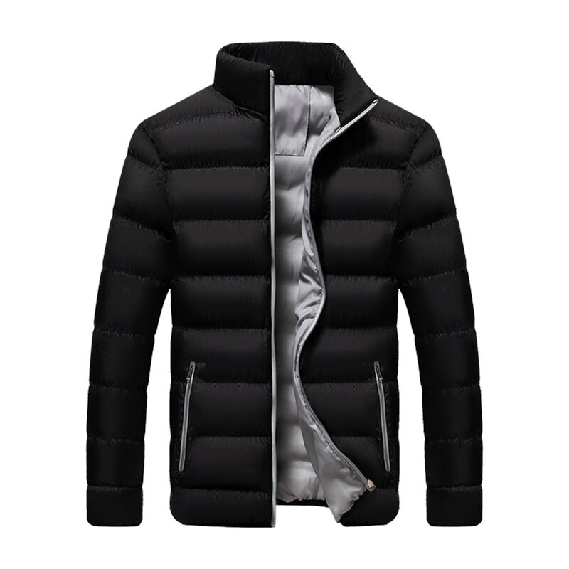 Gabardina con cuello de pie para hombre, abrigo ajustado, chaqueta con cremallera, cálido, novedad de otoño e invierno, 2023