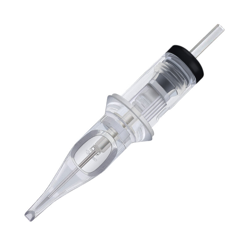 BIGWASP-프리미엄 문신 카트리지 바늘 RL, 긴 테이퍼 일회용 멸균 안전 투명 문신 펜