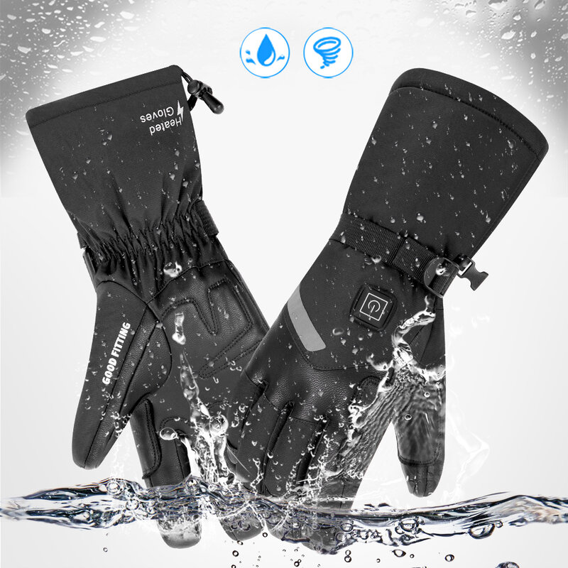 Heated Gloves Eletric Thermal Heat Gloves Winter Warm Skiing Snowboarding Hunting Fishing Waterproof Heated Rechargeable Gloves