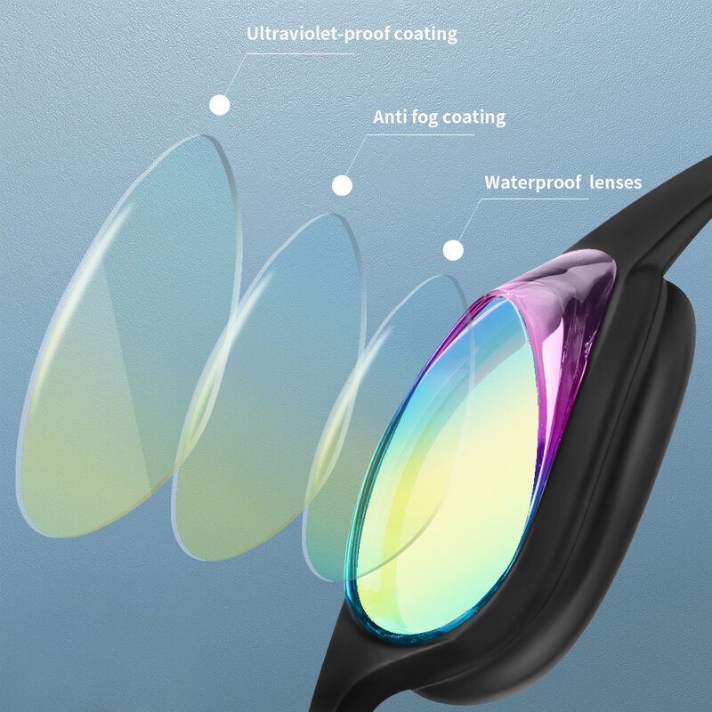 Kacamata renang Anti kabut kacamata renang untuk pria wanita kacamata selam tahan air kacamata renang dapat diatur kacamata olahraga bawah air