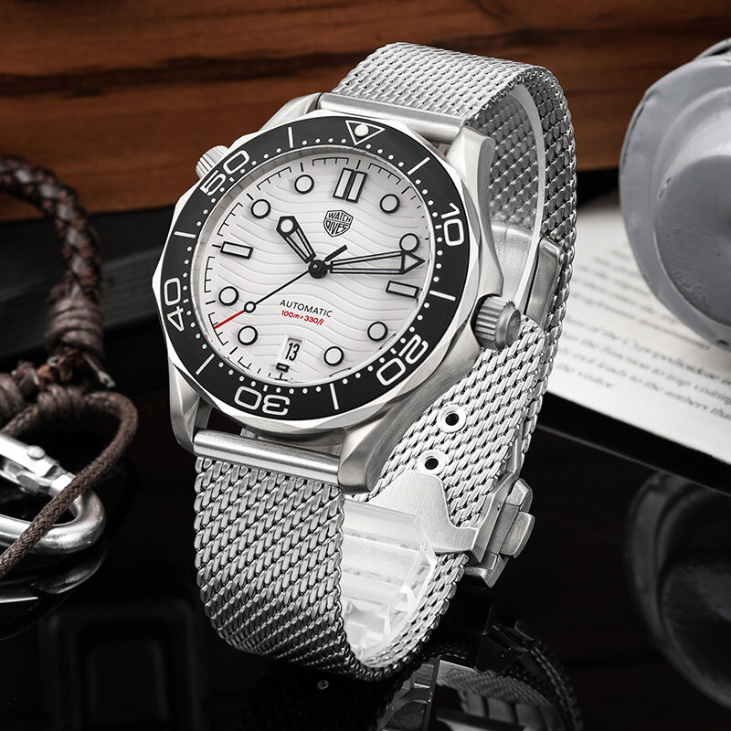 Watchdives WD007 reloj de buceo NH35, movimiento automático 007 NTTD, relojes de titanio, reloj de pulsera de cristal de zafiro con cúpula superluminosa