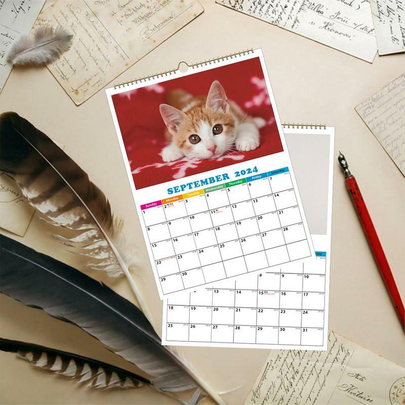 Calendario mensile per cani 2024 calendario per cani creativo calendario da parete giornaliero 2024 A4 calendario per cani decorazione da parete giornaliera per Dormitor dell'appartamento
