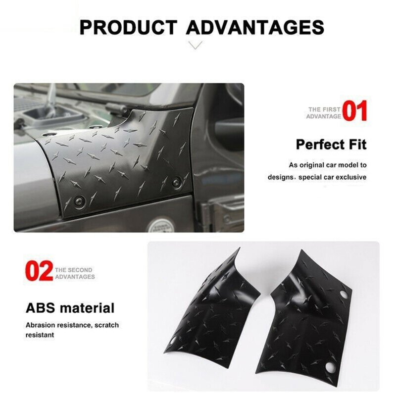 Housse protection pour capot ABS Durable 090E, 1 paire, adaptée aux Jeep-Wrangler-Jk 18-19