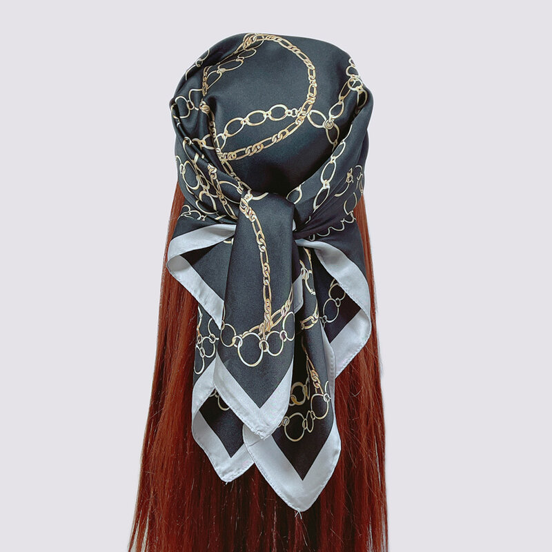 Vintage Small Square Scarf Women Silk Neckwear Summer Decorated Headband Elegant Lady Neck Scarf HOT