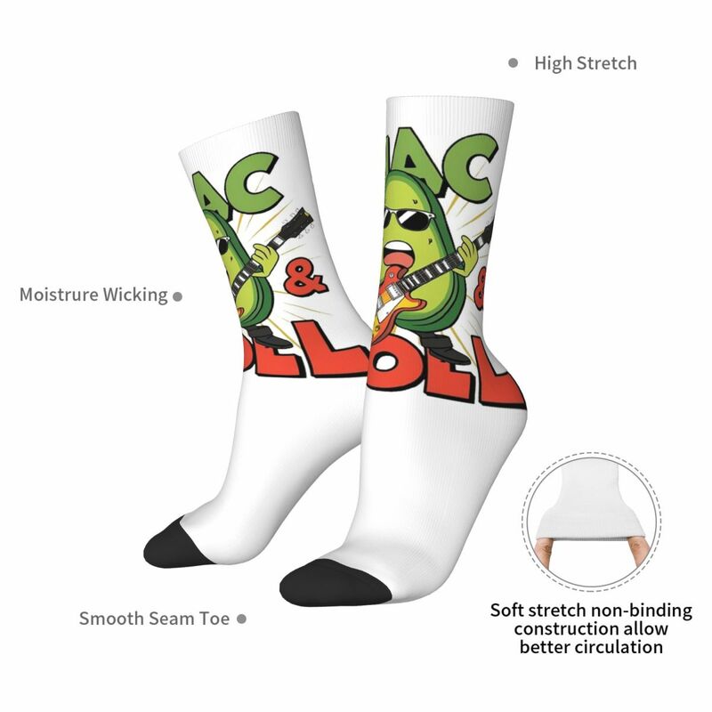 Guac & Roll Avocado Jam Session Socks Harajuku Sweat Absorbing Stockings All Season Long Socks Accessories for Unisex Gifts