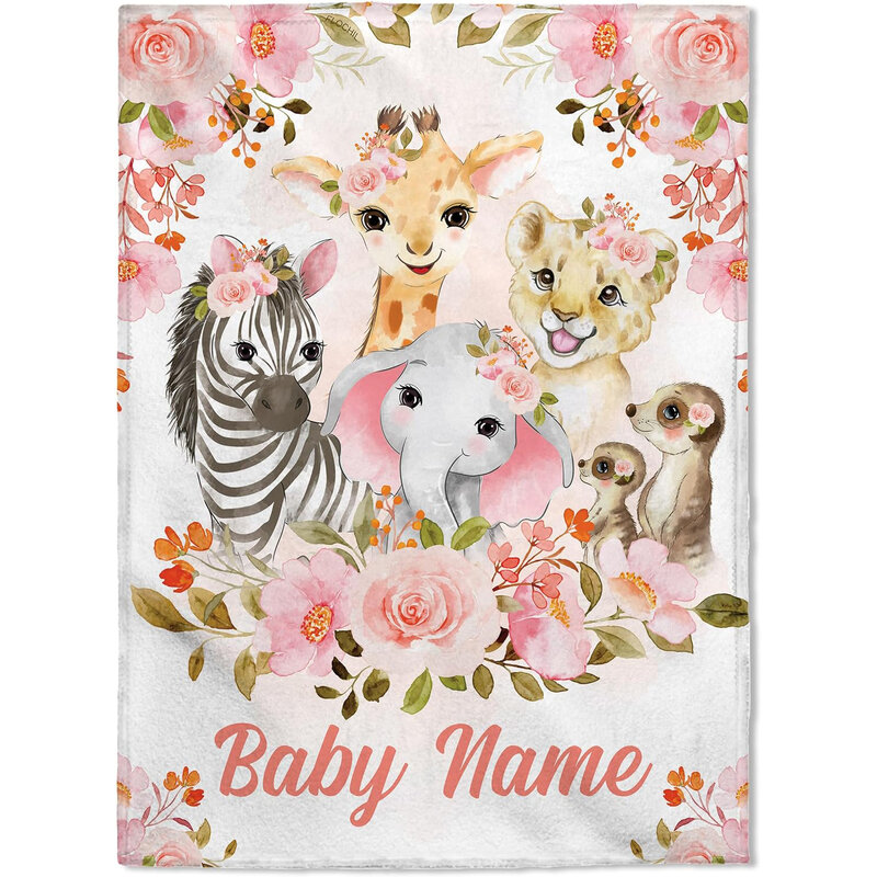 Selimut bayi personalisasi, selimut bayi disesuaikan-selimut bayi dengan nama anak perempuan dicetak di atasnya, hadiah terbaik untuk bayi