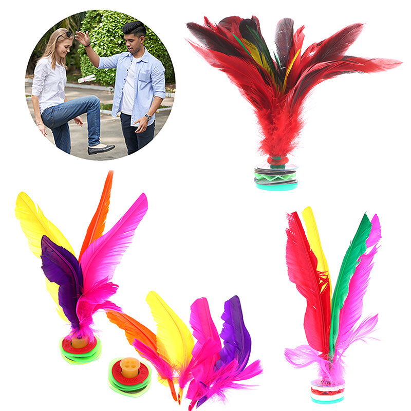 5 stylów kolorowe piórka wolant chiny Jianzi kopnięcie stóp koło ręczne fantazyjne lotka z gęsich piór Fitness rozrywka