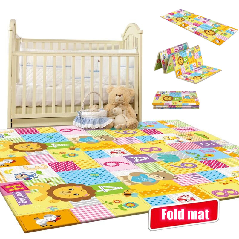 Karpet bermain bayi dapat dilipat 180x100, karpet edukasi anak-anak, karpet memanjat kamar anak-anak, tidak beracun, mainan permainan aktivitas
