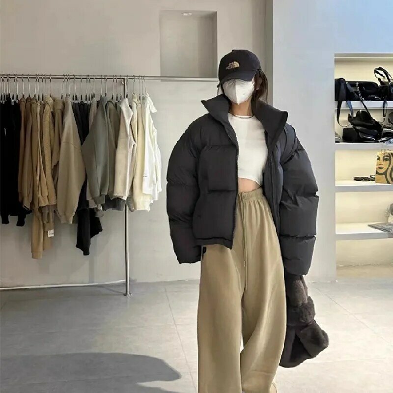 Winter New Cotton Clothes Women's Korean Edition Solid Color Short Warm Casual Versatile Cotton Clothes Bread Jacket