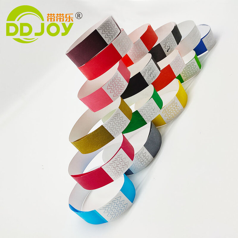 Pulseras de neón de papel de colores para eventos, pulseras impermeables de colores variados, multicolores, 10 colores, 100 piezas
