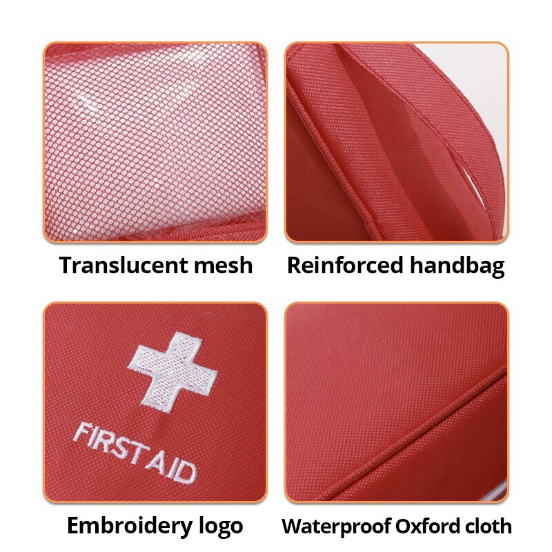 Kit de primeros auxilios portátil, bolsa de almacenamiento al aire libre útil para viajes de medicina, acampada, supervivencia de emergencia, 2 piezas