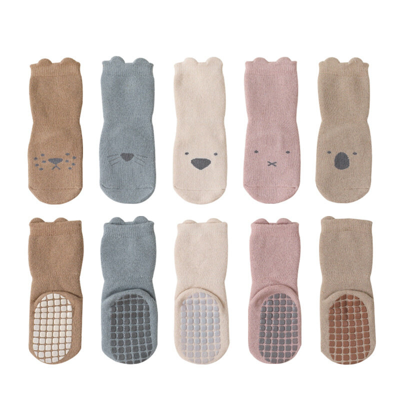 Chaussettes anti-aldes en coton pour nouveau-né garçon, chaussettes de dessin animé pour enfants, bébé, tout-petit, mignon